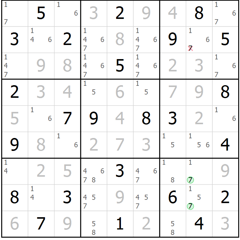 Position des candidats pour la solution de la Gr 34 page 37 du magazine de sudoku Virtuose n° 109