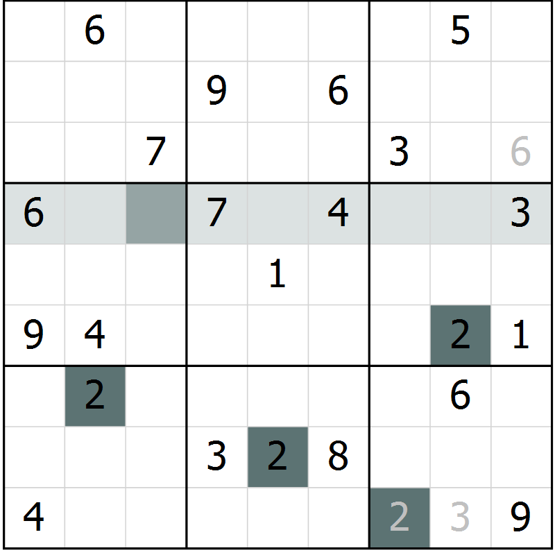 Position des candidats pour la solution de la Gr 4 page 7 du magazine de sudoku Virtuose n° 109