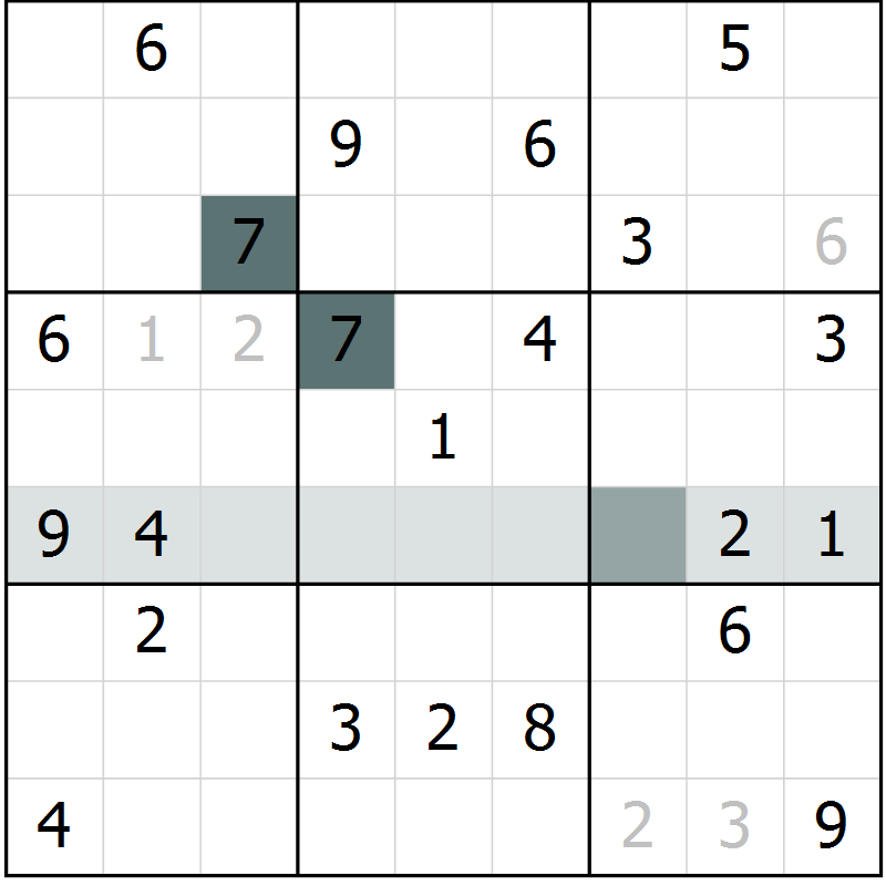 Position des candidats pour la solution de la Gr 4 page 7 du magazine de sudoku Virtuose n° 109