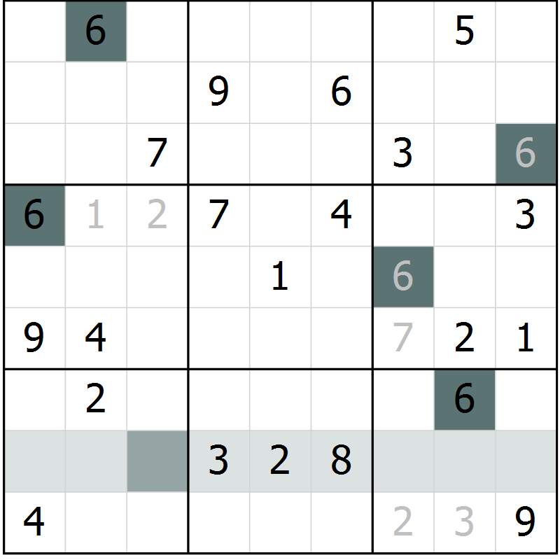 Position des candidats pour la solution de la Gr 4 page 7 du magazine de sudoku Virtuose n° 109