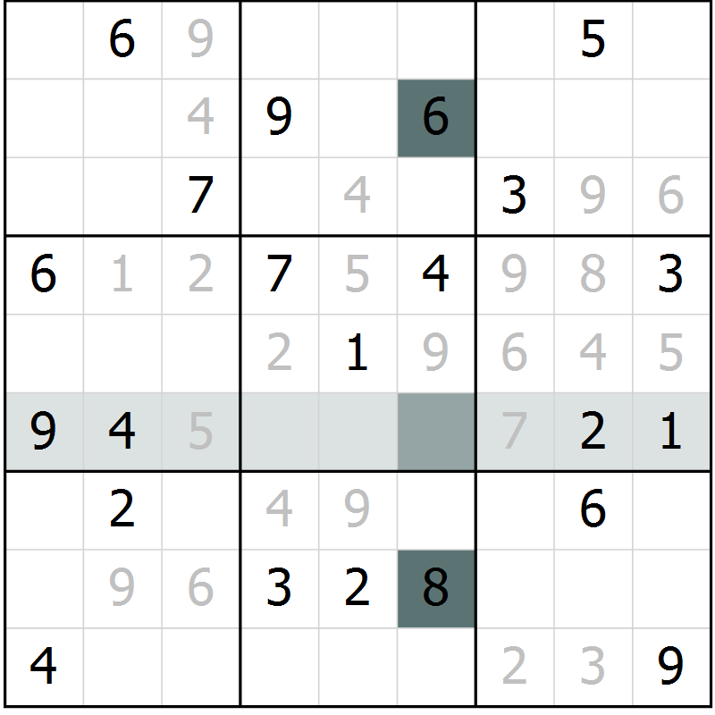 Position des candidats pour la solution de la Gr 4 page 7 du magazine de sudoku Virtuose n° 109