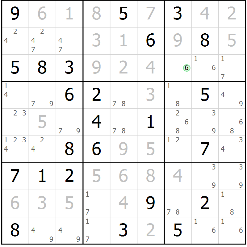 Position des candidats pour la solution de la Gr 47 page 50 du magazine de sudoku Virtuose n° 109