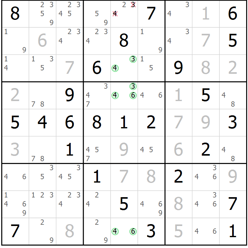 Position des candidats pour la solution de la Gr 59 page 62 du magazine de sudoku Virtuose n° 109