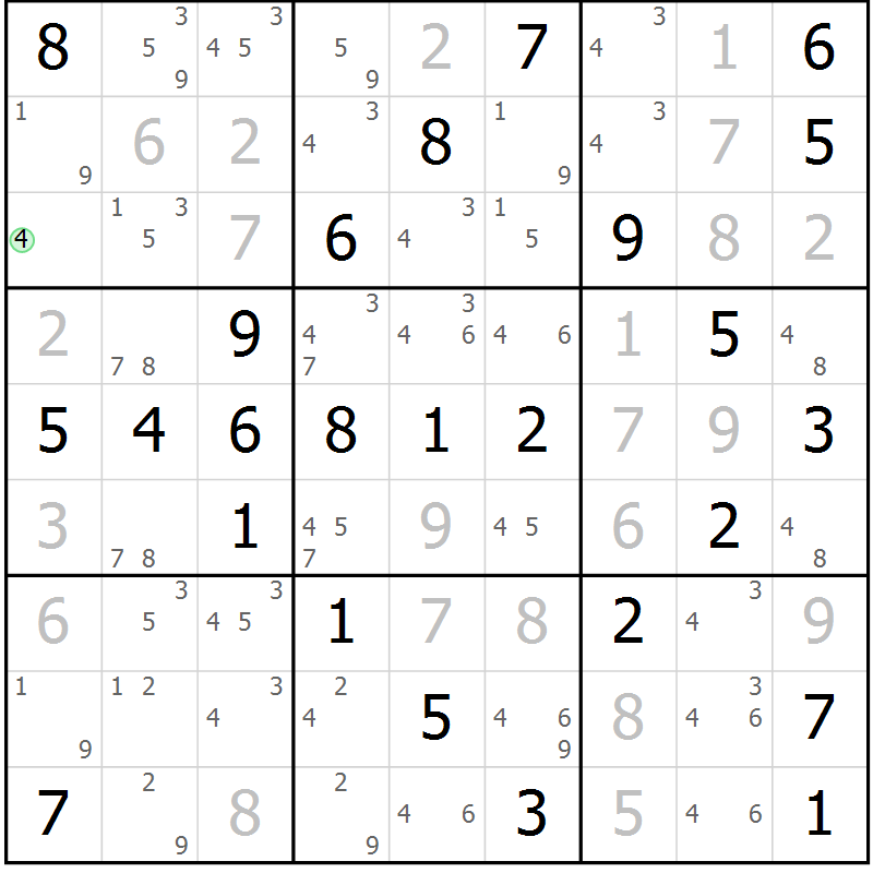 Position des candidats pour la solution de la Gr 59 page 62 du magazine de sudoku Virtuose n° 109