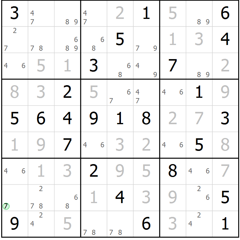 Position des candidats pour la solution de la Gr 60 page 63 du magazine de sudoku Virtuose n° 109
