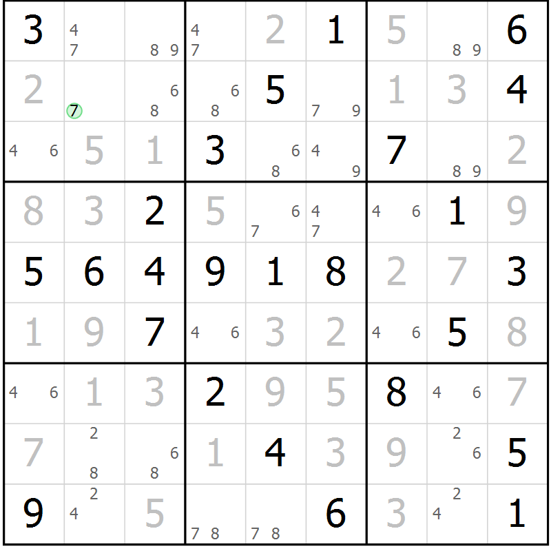 Position des candidats pour la solution de la Gr 60 page 63 du magazine de sudoku Virtuose n° 109