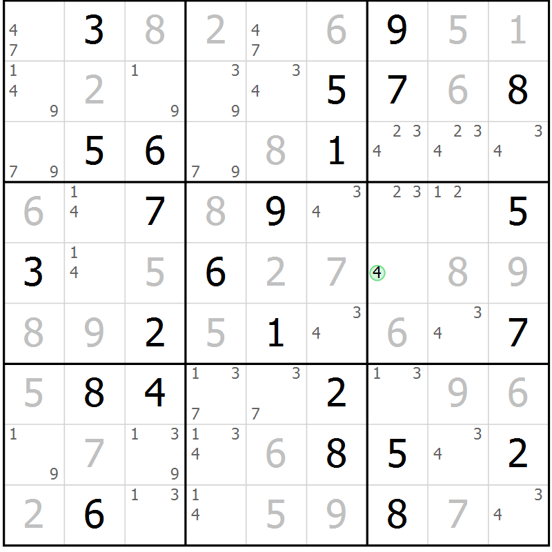 Position des candidats pour la solution de la Gr 62 page 65 du magazine de sudoku Virtuose n° 109