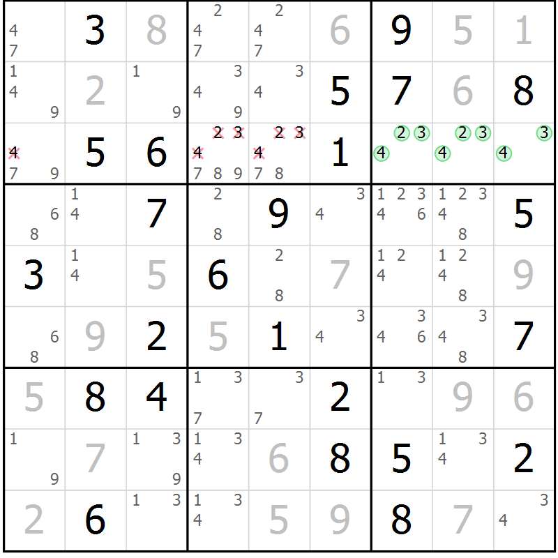 Position des candidats pour la solution de la Gr 62 page 65 du magazine de sudoku Virtuose n° 109