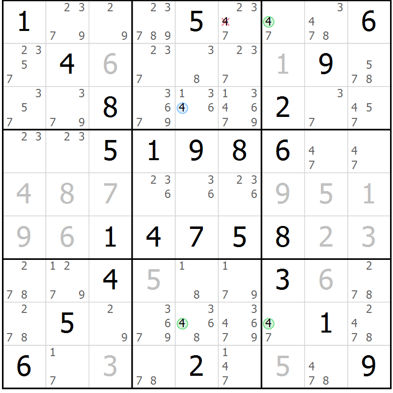 Position des candidats pour la solution de la Gr 66 page 69 du magazine de sudoku Virtuose n° 109