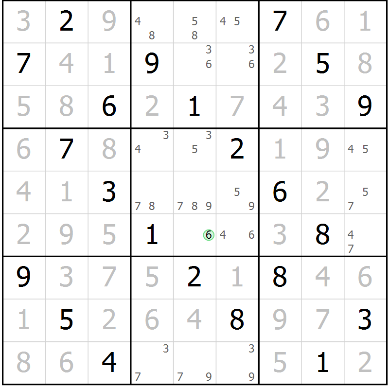 Position des candidats pour la solution de la Gr 67 page 70 du magazine de sudoku Virtuose n° 109