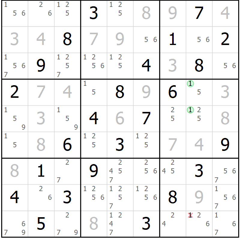 Position des candidats pour la solution de la Gr 68 page 71 du magazine de sudoku Virtuose n° 109