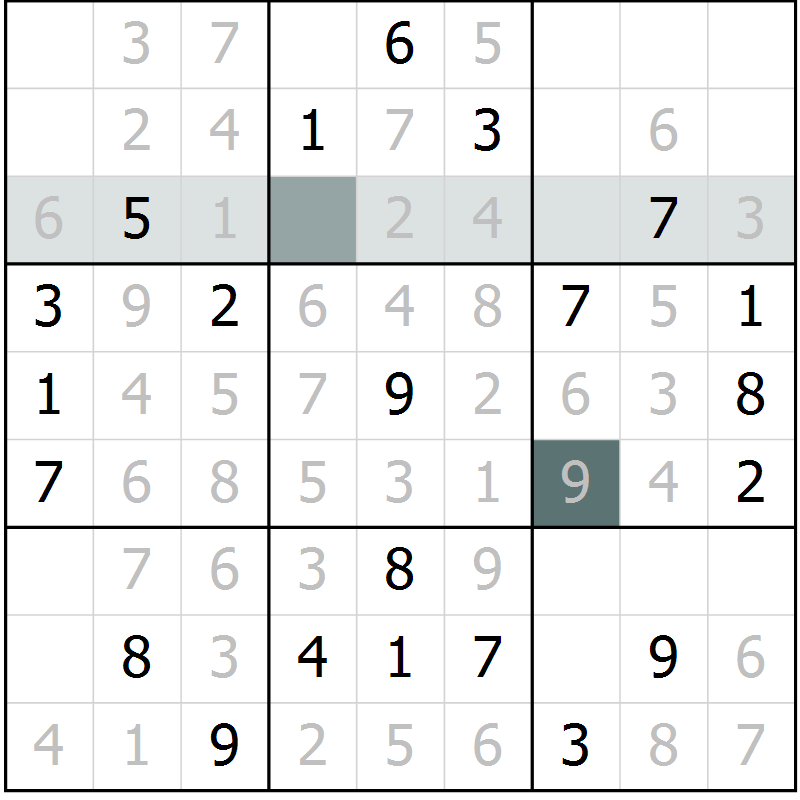 Position des candidats pour la solution de la Gr 7 page 10 du magazine de sudoku Virtuose n° 109
