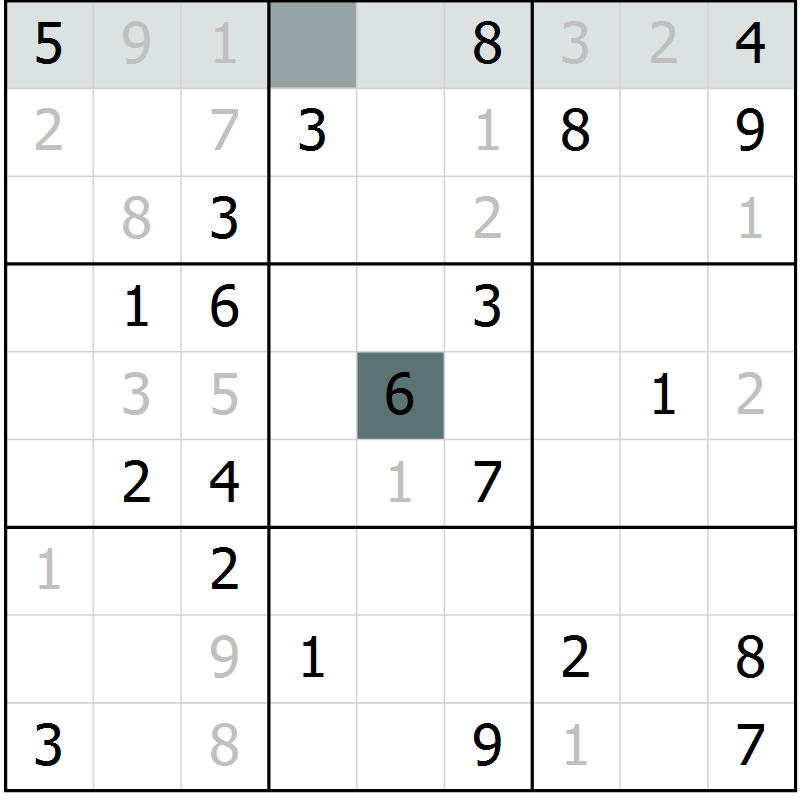 Position des candidats pour la solution de la Gr 1 page 4 du magazine de sudoku Virtuose n° 110