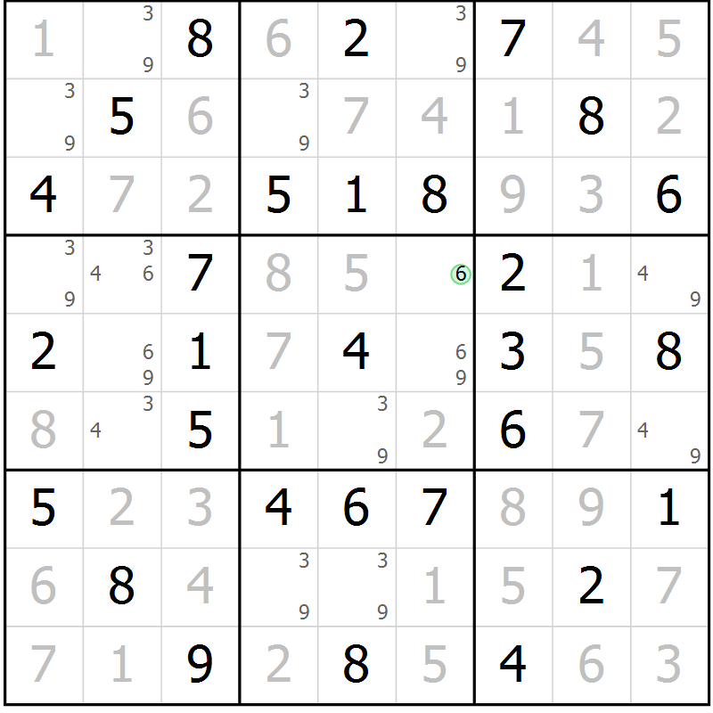 Position des candidats pour la solution de la Gr 29 page 32 du magazine de sudoku Virtuose n° 110