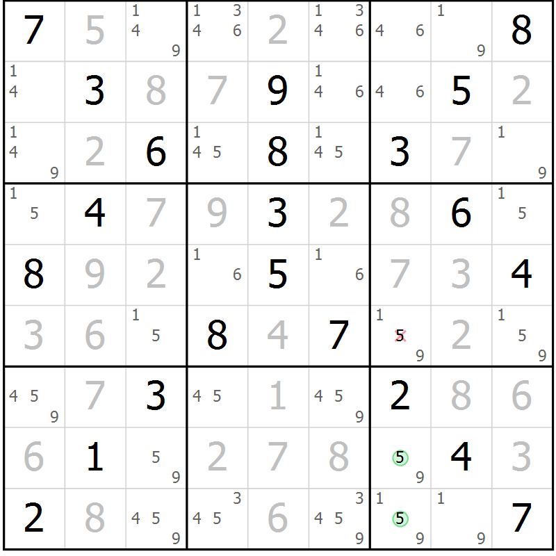 Position des candidats pour la solution de la Gr 31 page 34 du magazine de sudoku Virtuose n° 110