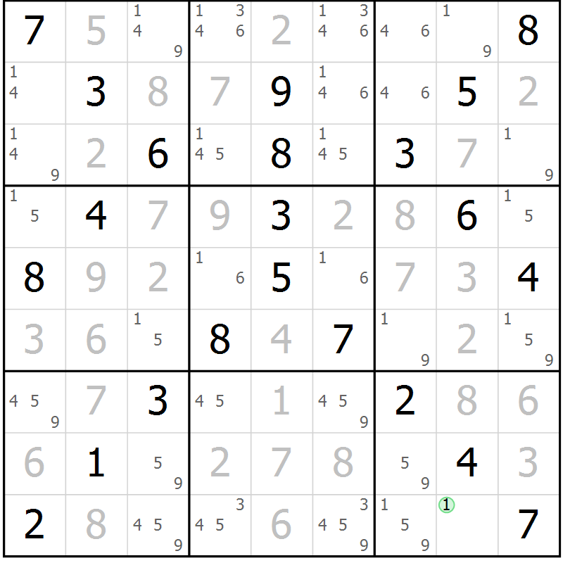 Position des candidats pour la solution de la Gr 31 page 34 du magazine de sudoku Virtuose n° 110
