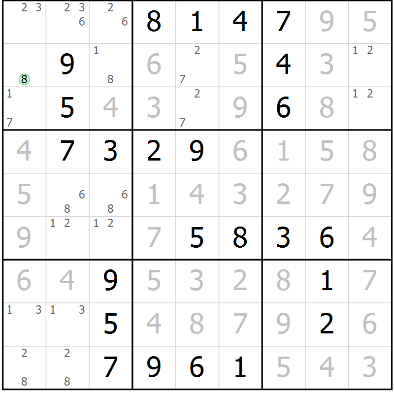 Position des candidats pour la solution de la Gr 37 page 40 du magazine de sudoku Virtuose n° 110