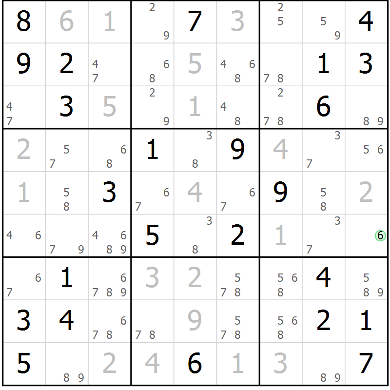Position des candidats pour la solution de la Gr 38 page 41 du magazine de sudoku Virtuose n° 110