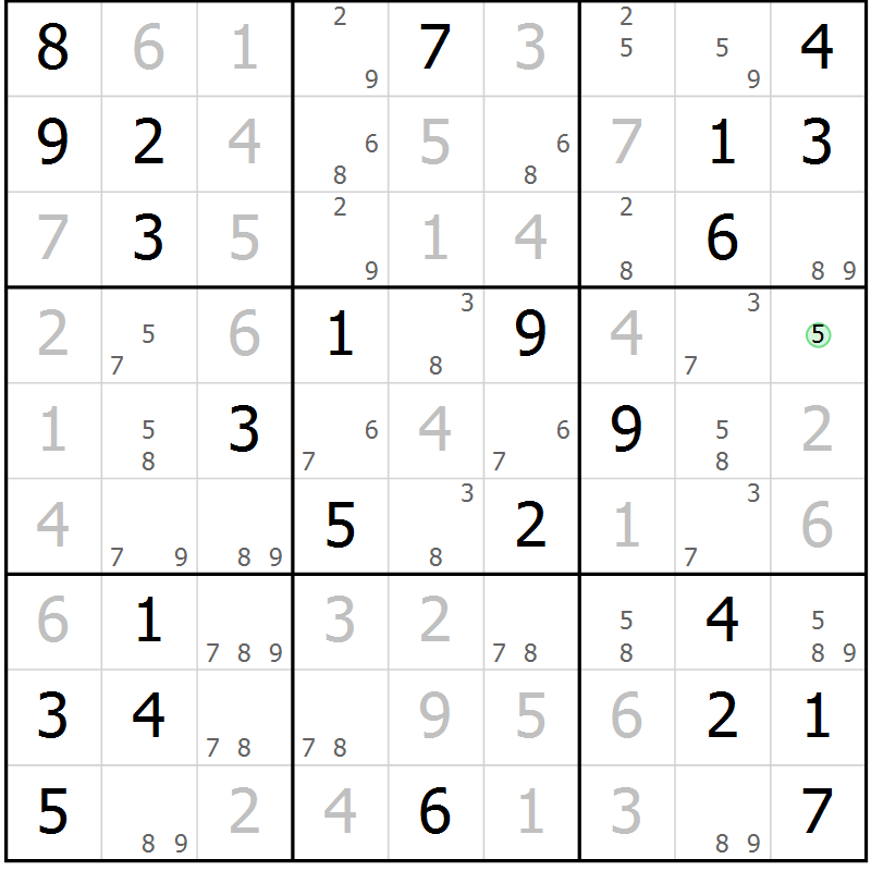 Position des candidats pour la solution de la Gr 38 page 41 du magazine de sudoku Virtuose n° 110