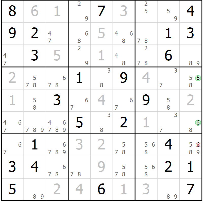Position des candidats pour la solution de la Gr 38 page 41 du magazine de sudoku Virtuose n° 110