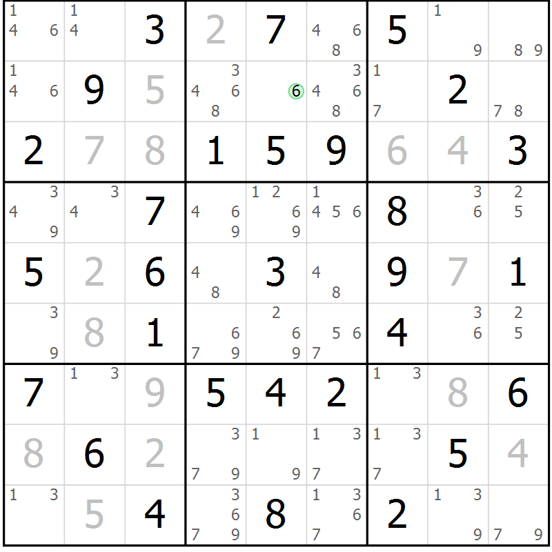 Position des candidats pour la solution de la Gr 41 page 44 du magazine de sudoku Virtuose n° 110