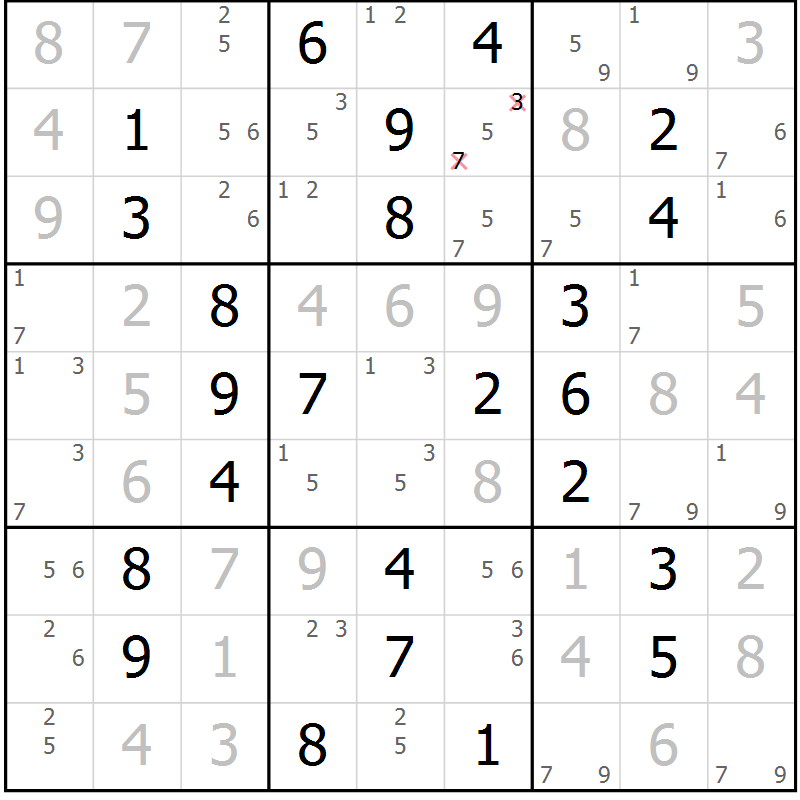 Position des candidats pour la solution de la Gr 48 page 51 du magazine de sudoku Virtuose n° 110