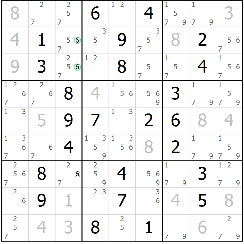 Position des candidats pour la solution de la Gr 48 page 51 du magazine de sudoku Virtuose n° 110