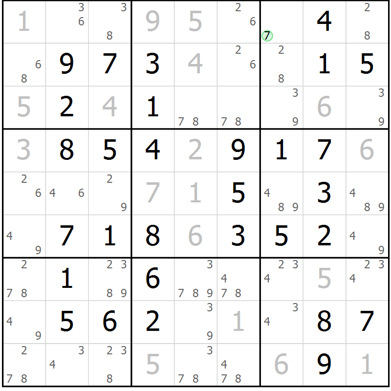 Position des candidats pour la solution de la Gr 51 page 54 du magazine de sudoku Virtuose n° 110