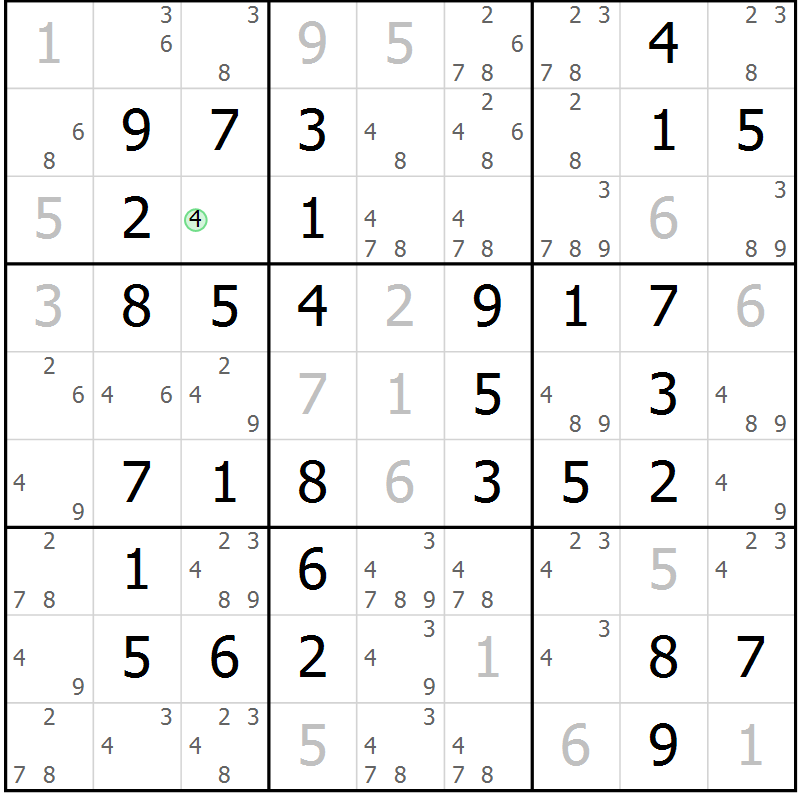 Position des candidats pour la solution de la Gr 51 page 54 du magazine de sudoku Virtuose n° 110