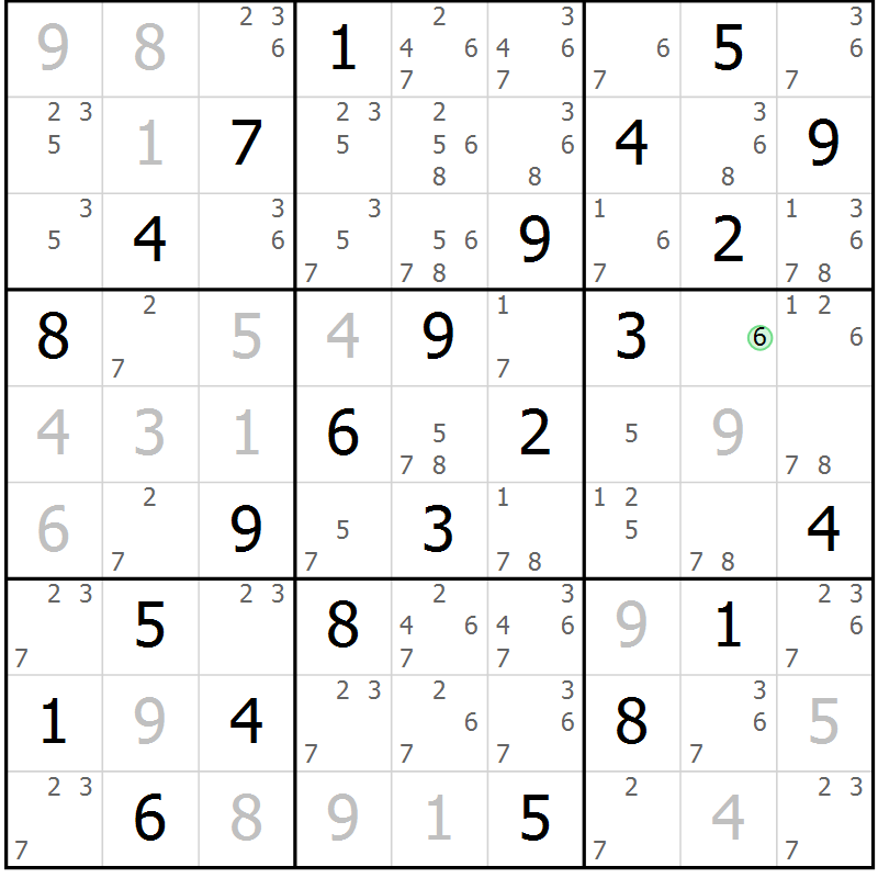 Position des candidats pour la solution de la Gr 59 page 62 du magazine de sudoku Virtuose n° 110