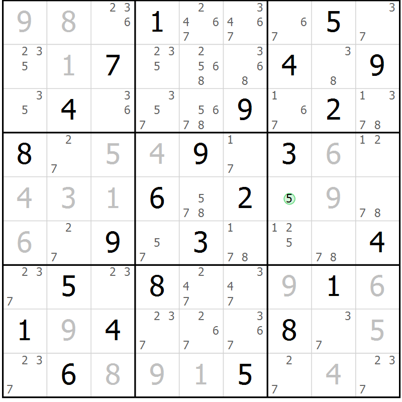 Position des candidats pour la solution de la Gr 59 page 62 du magazine de sudoku Virtuose n° 110