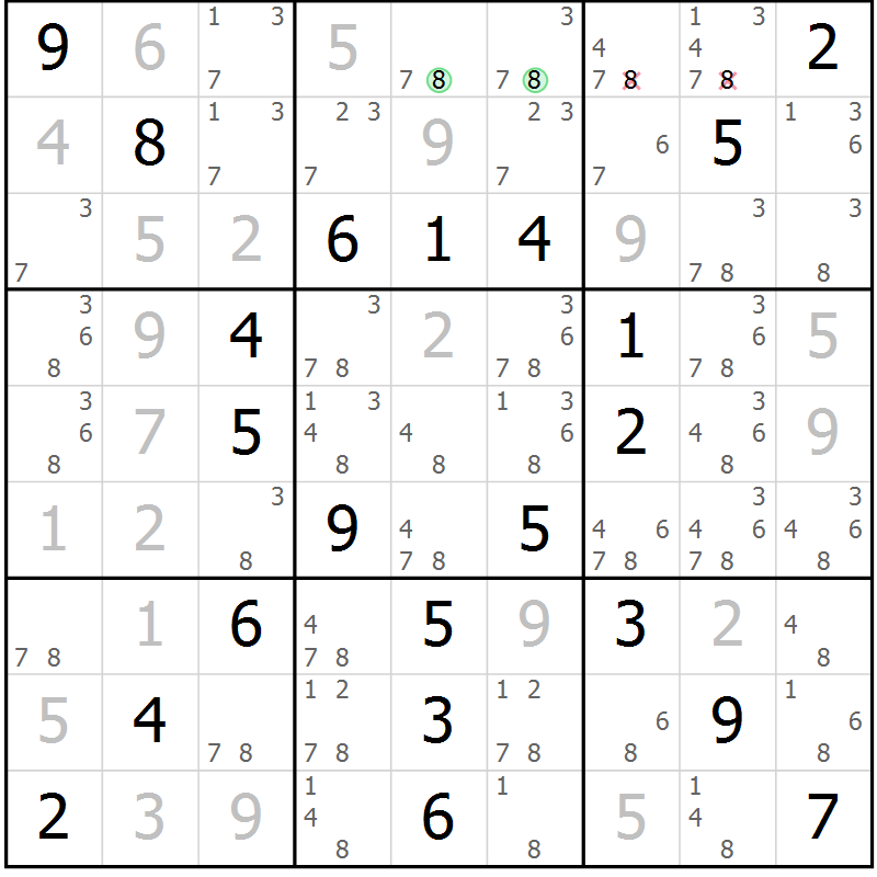 Position des candidats pour la solution de la Gr 66 page 69 du magazine de sudoku Virtuose n° 110