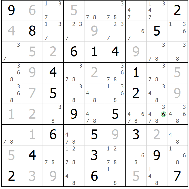 Position des candidats pour la solution de la Gr 66 page 69 du magazine de sudoku Virtuose n° 110