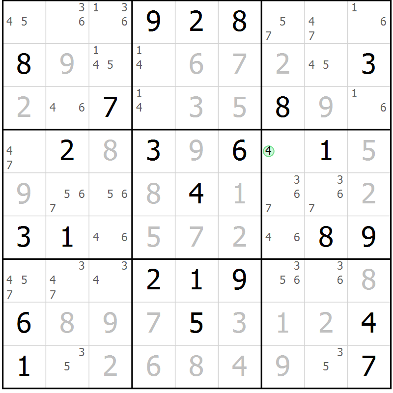 Position des candidats pour la solution de la Gr 68 page 71 du magazine de sudoku Virtuose n° 110
