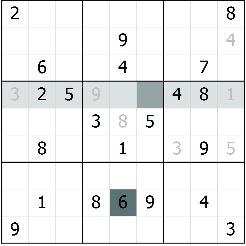 Position des candidats pour la solution de la Gr 7 page 10 du magazine de sudoku Virtuose n° 110