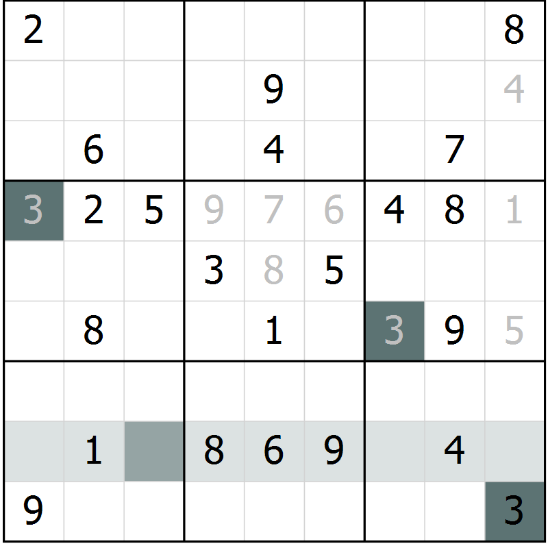 Position des candidats pour la solution de la Gr 7 page 10 du magazine de sudoku Virtuose n° 110