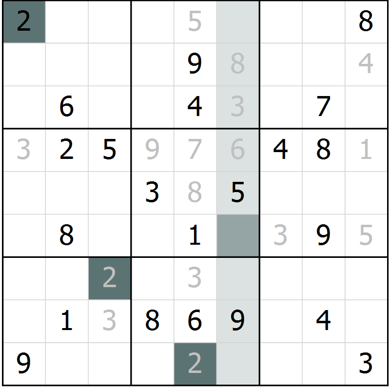 Position des candidats pour la solution de la Gr 7 page 10 du magazine de sudoku Virtuose n° 110