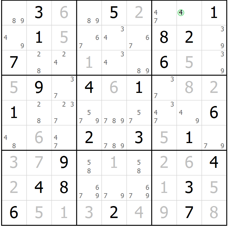 Position des candidats pour la solution de la Gr 70 page 73 du magazine de sudoku Virtuose n° 110