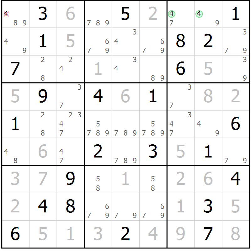 Position des candidats pour la solution de la Gr 70 page 73 du magazine de sudoku Virtuose n° 110