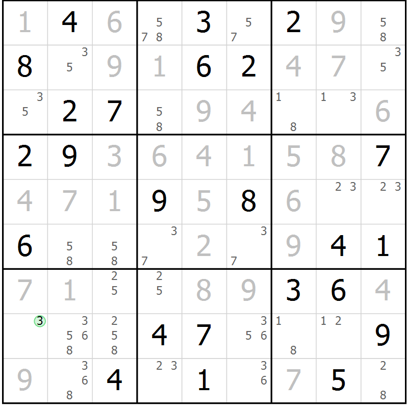 Position des candidats pour la solution de la Gr 73 page 76 du magazine de sudoku Virtuose n° 110