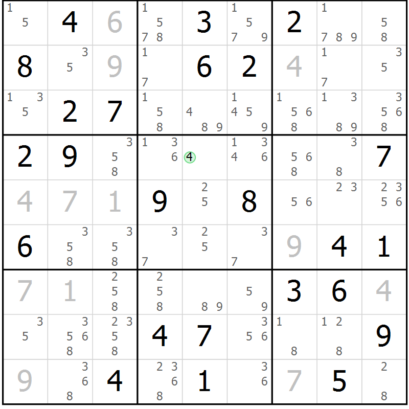 Position des candidats pour la solution de la Gr 73 page 76 du magazine de sudoku Virtuose n° 110