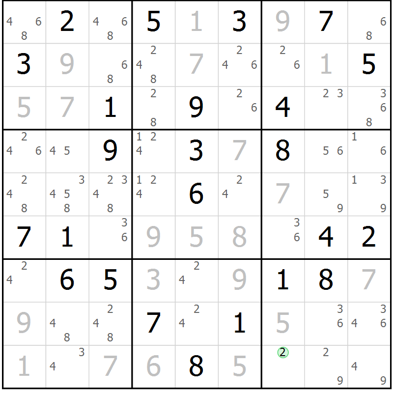 Position des candidats pour la solution de la Gr 78 page 81 du magazine de sudoku Virtuose n° 110