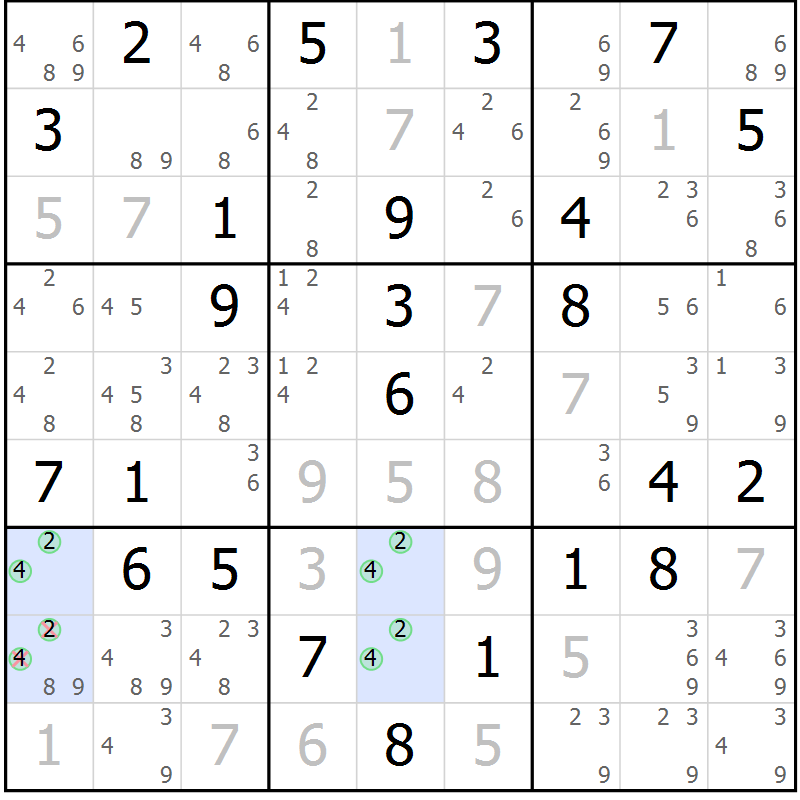 Position des candidats pour la solution de la Gr 78 page 81 du magazine de sudoku Virtuose n° 110