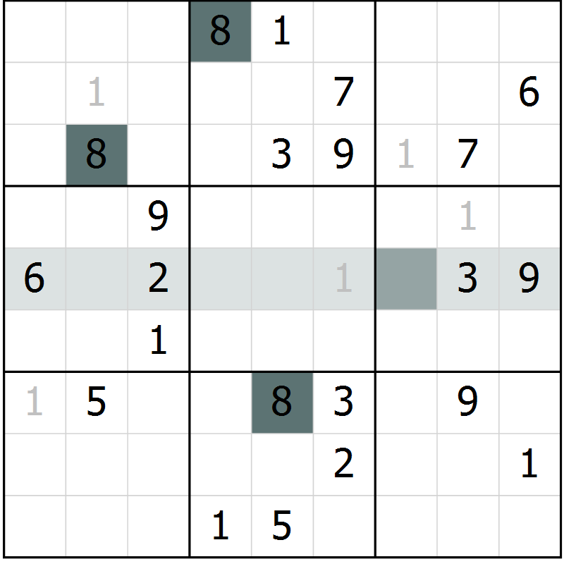 Position des candidats pour la solution de la Gr 1 page 4 du magazine de sudoku Virtuose n° 111
