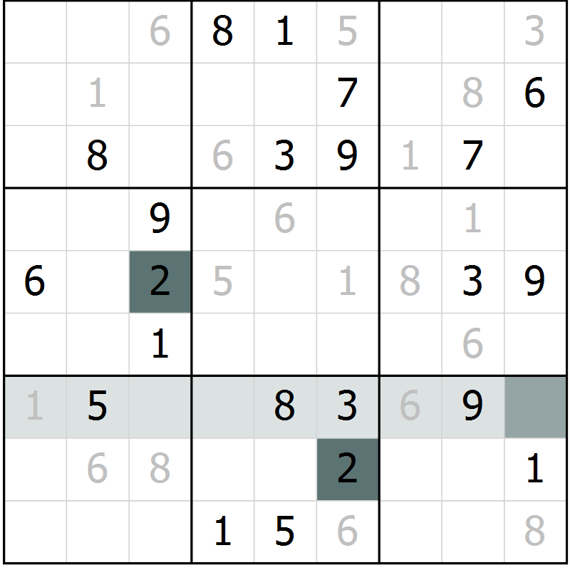 Position des candidats pour la solution de la Gr 1 page 4 du magazine de sudoku Virtuose n° 111