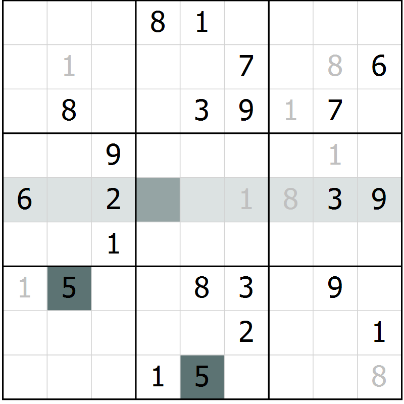 Position des candidats pour la solution de la Gr 1 page 4 du magazine de sudoku Virtuose n° 111