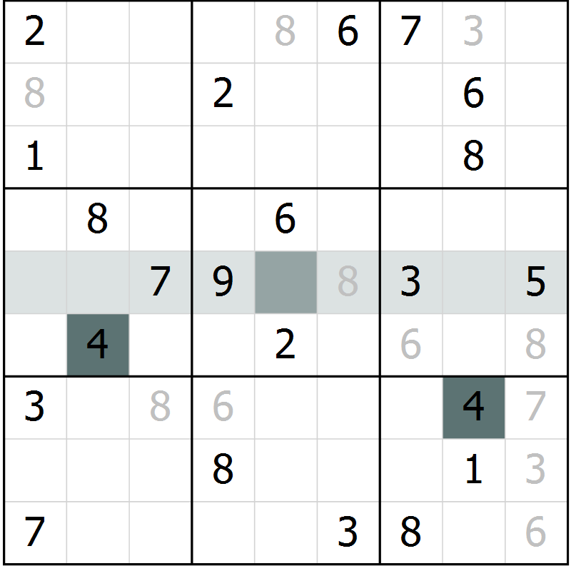 Position des candidats pour la solution de la Gr 10 page 13 du magazine de sudoku Virtuose n° 111