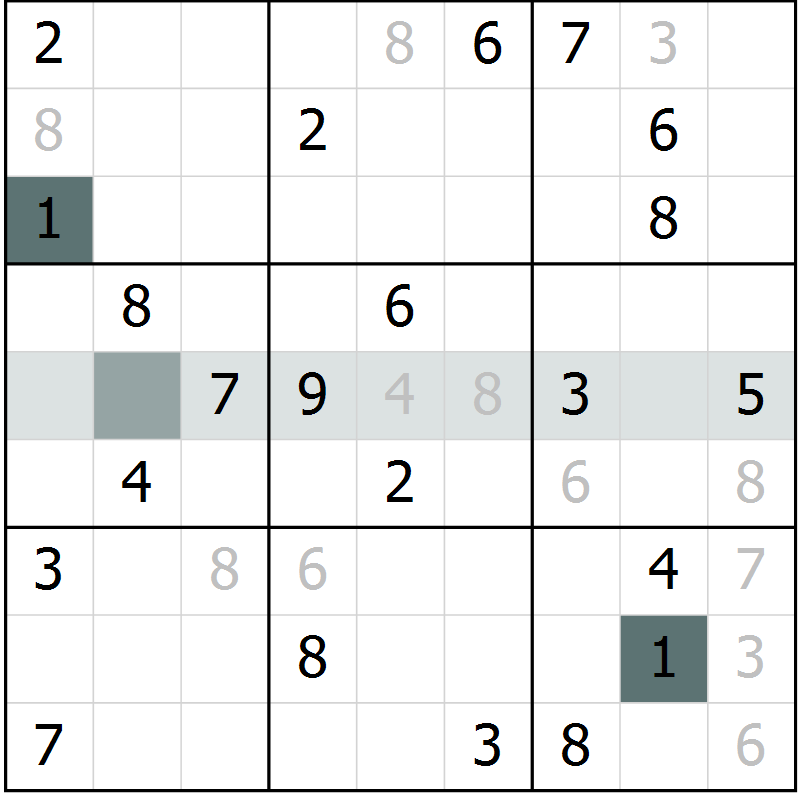 Position des candidats pour la solution de la Gr 10 page 13 du magazine de sudoku Virtuose n° 111