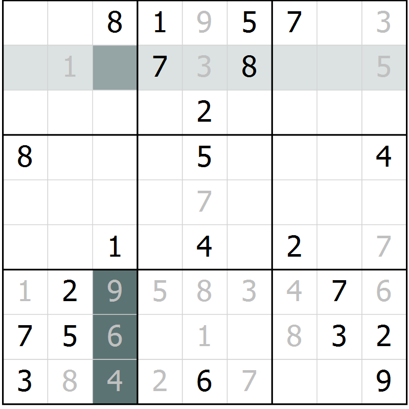 Position des candidats pour la solution de la Gr 11 page 14 du magazine de sudoku Virtuose n° 111