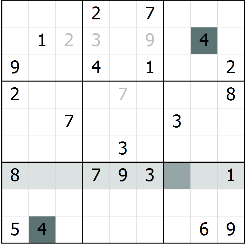 Position des candidats pour la solution de la Gr 2 page 5 du magazine de sudoku Virtuose n° 111